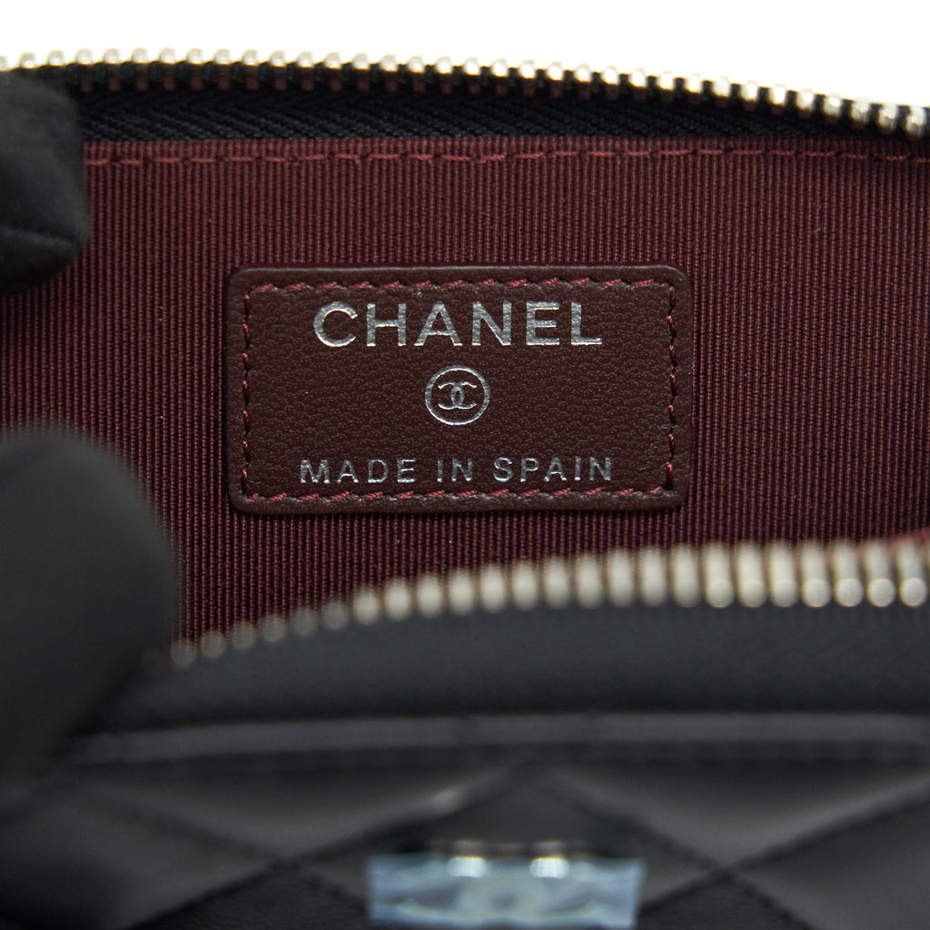 CHANEL CLASSIC ZIPPED COIN PURSE BLACK SHW LAMBSKIN