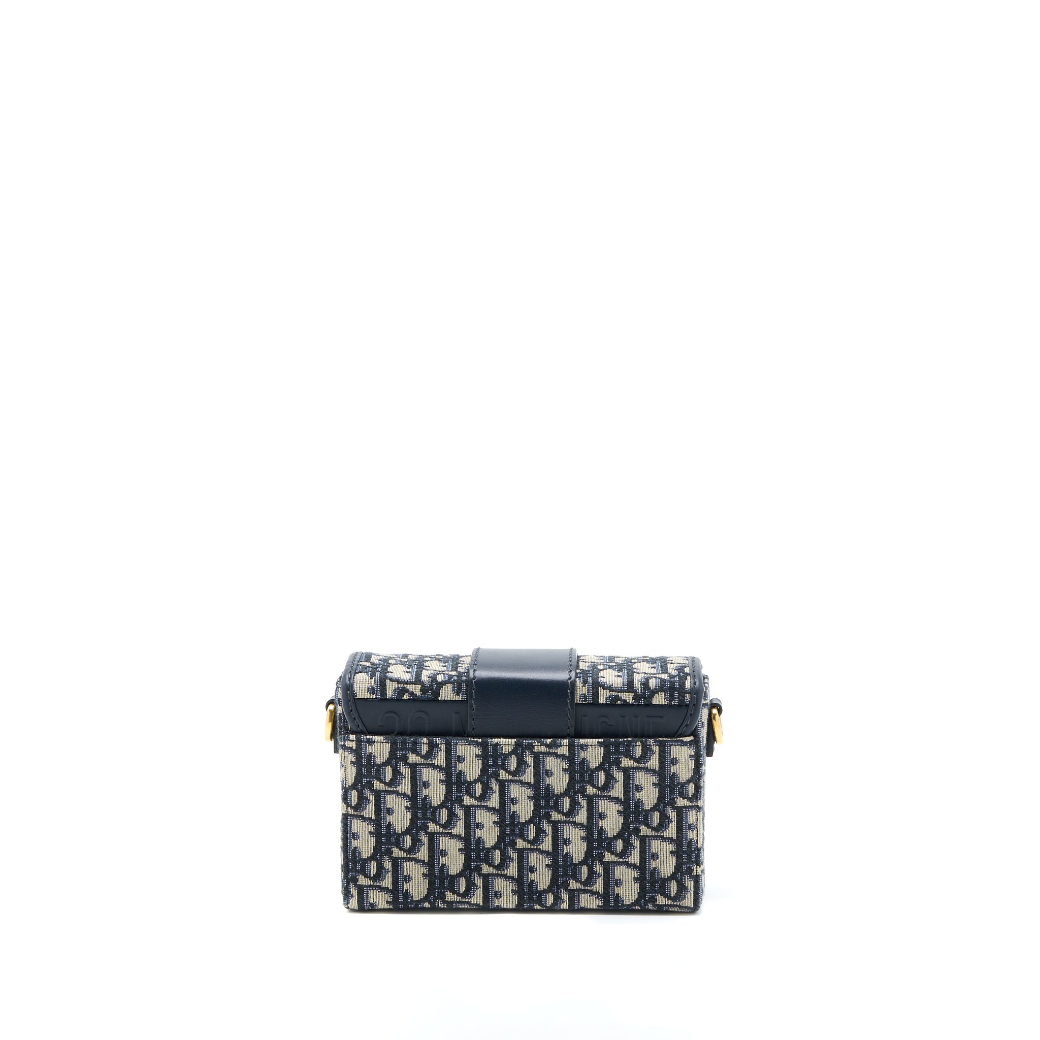 DIOR 30 MONTAIGNE MINI BOX BAG BLUE OBLIQUE GHW