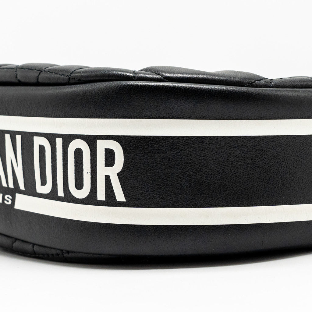 DIOR SMALL VIBE HOBO BAG CANNAGE LAMBSKIN BLACK/WHITE LGHW