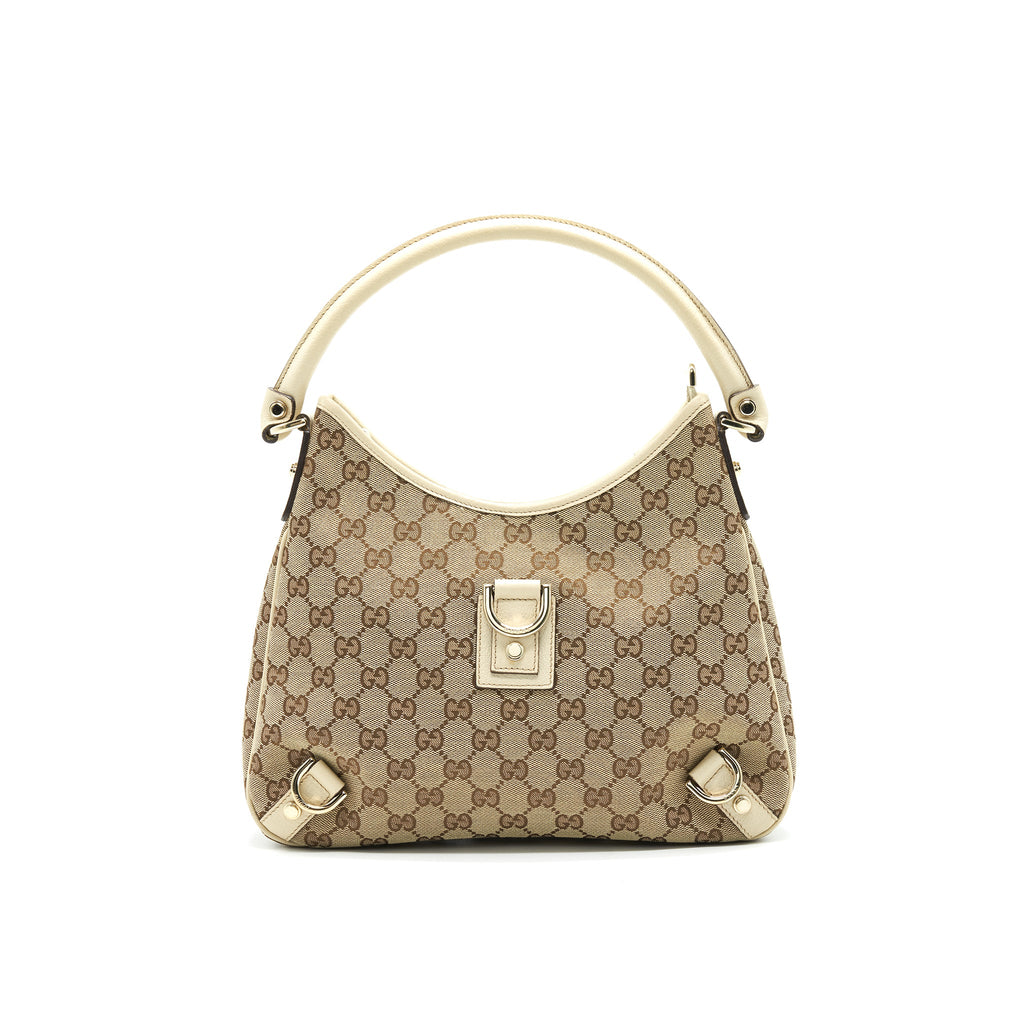GUCCI ABBEY CANVAS LEATHER SHOULDER BAG