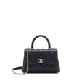 CHANEL SMALL COCO HANDLE CAVIAR BLACK LGHW (MICROCHIP)