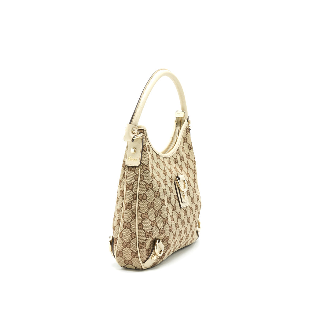 GUCCI ABBEY CANVAS LEATHER SHOULDER BAG