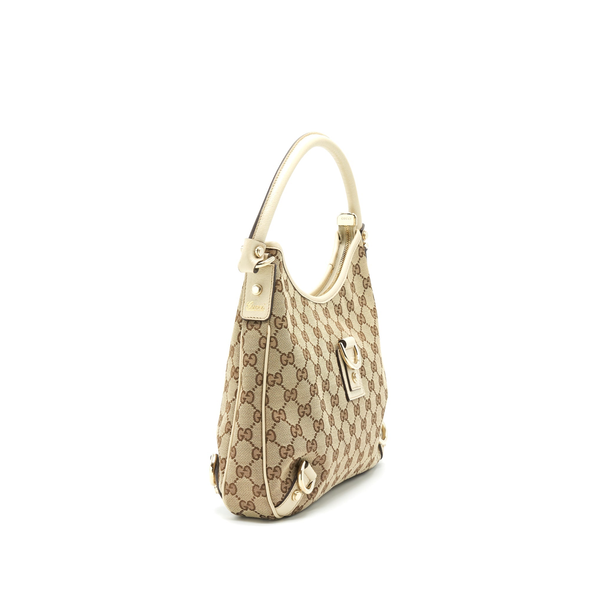 GUCCI ABBEY CANVAS LEATHER SHOULDER BAG