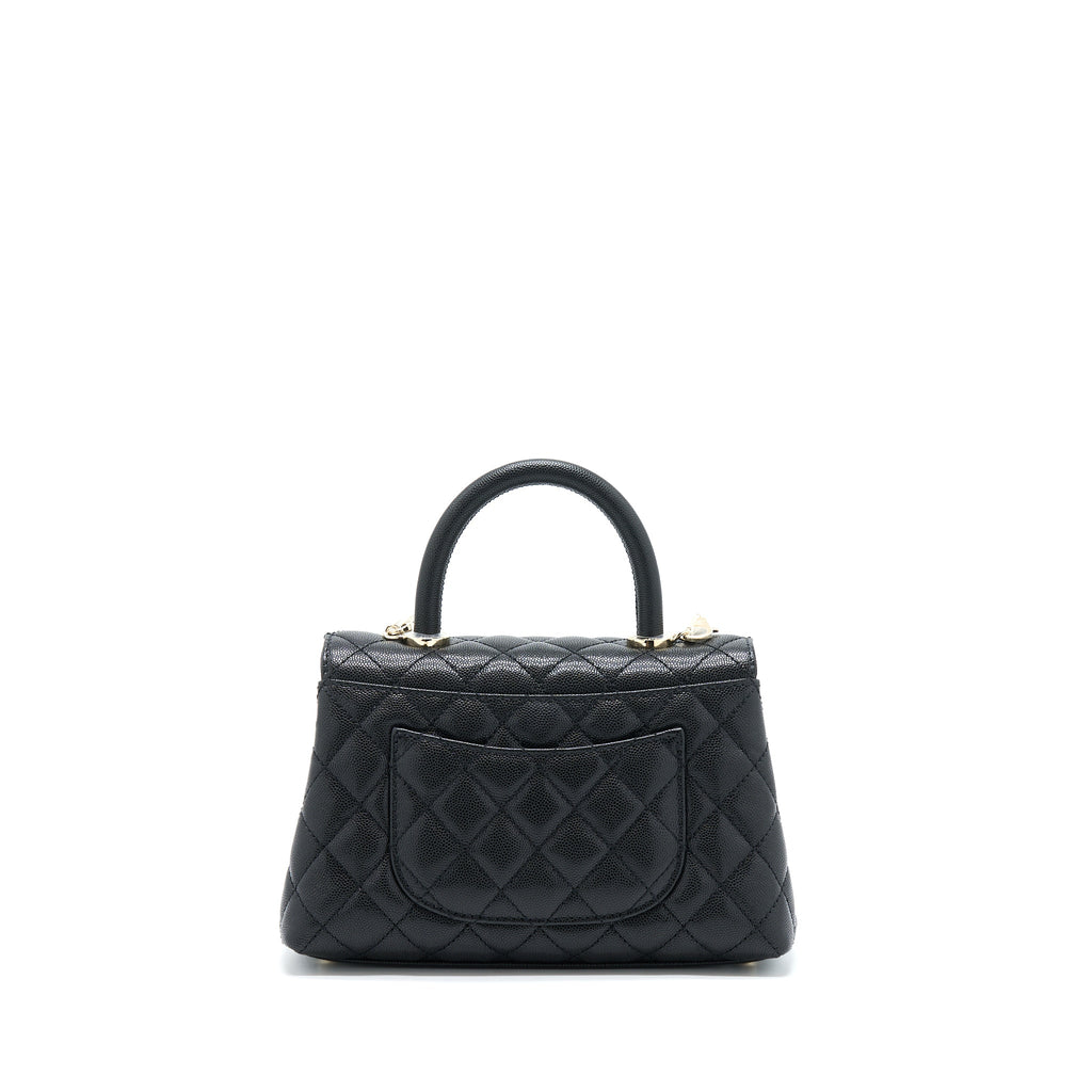 CHANEL SMALL COCO HANDLE CAVIAR BLACK LGHW (MICROCHIP)