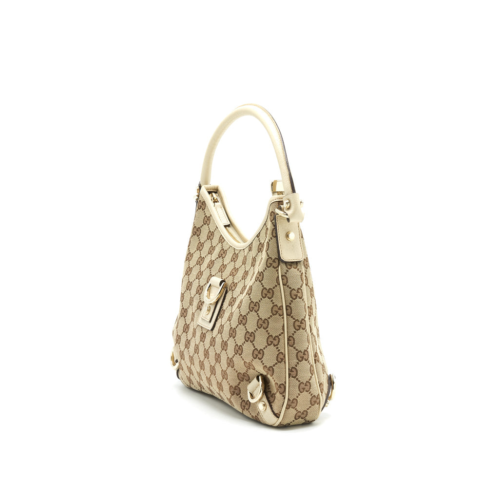 GUCCI ABBEY CANVAS LEATHER SHOULDER BAG