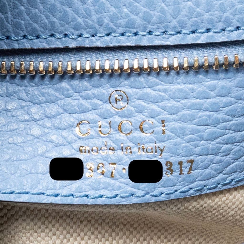 GUCCI MEDIUM SWING TOTE BAG CALFSKIN BLUE GHW