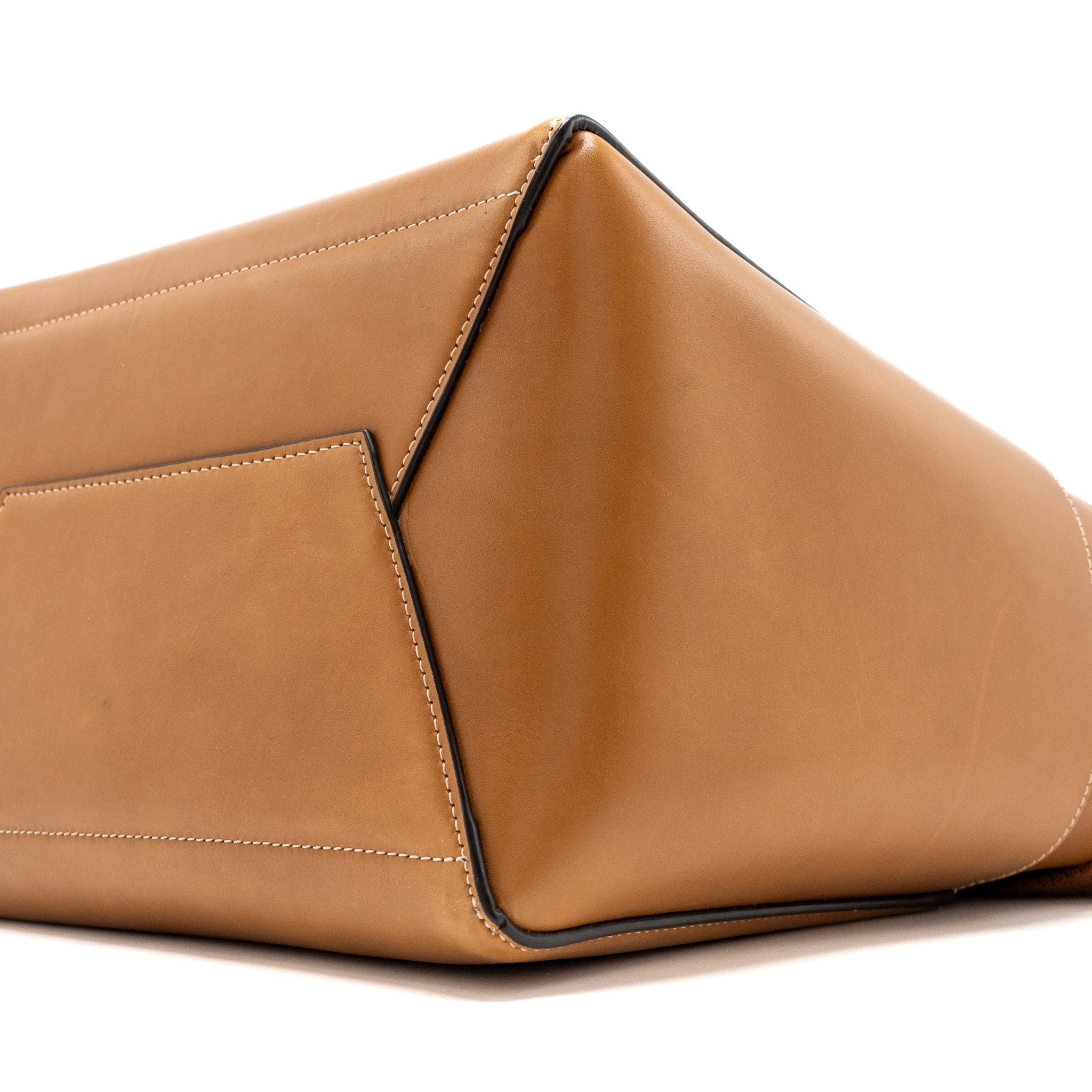 CELINE SANGLE BUCKET BAG LEATHER BROWN GHW