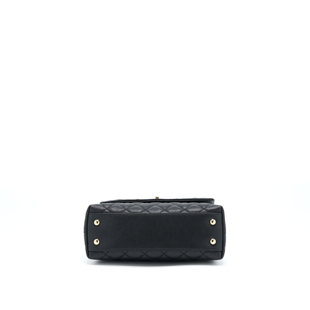 CHANEL SMALL COCO HANDLE CAVIAR BLACK LGHW (MICROCHIP)
