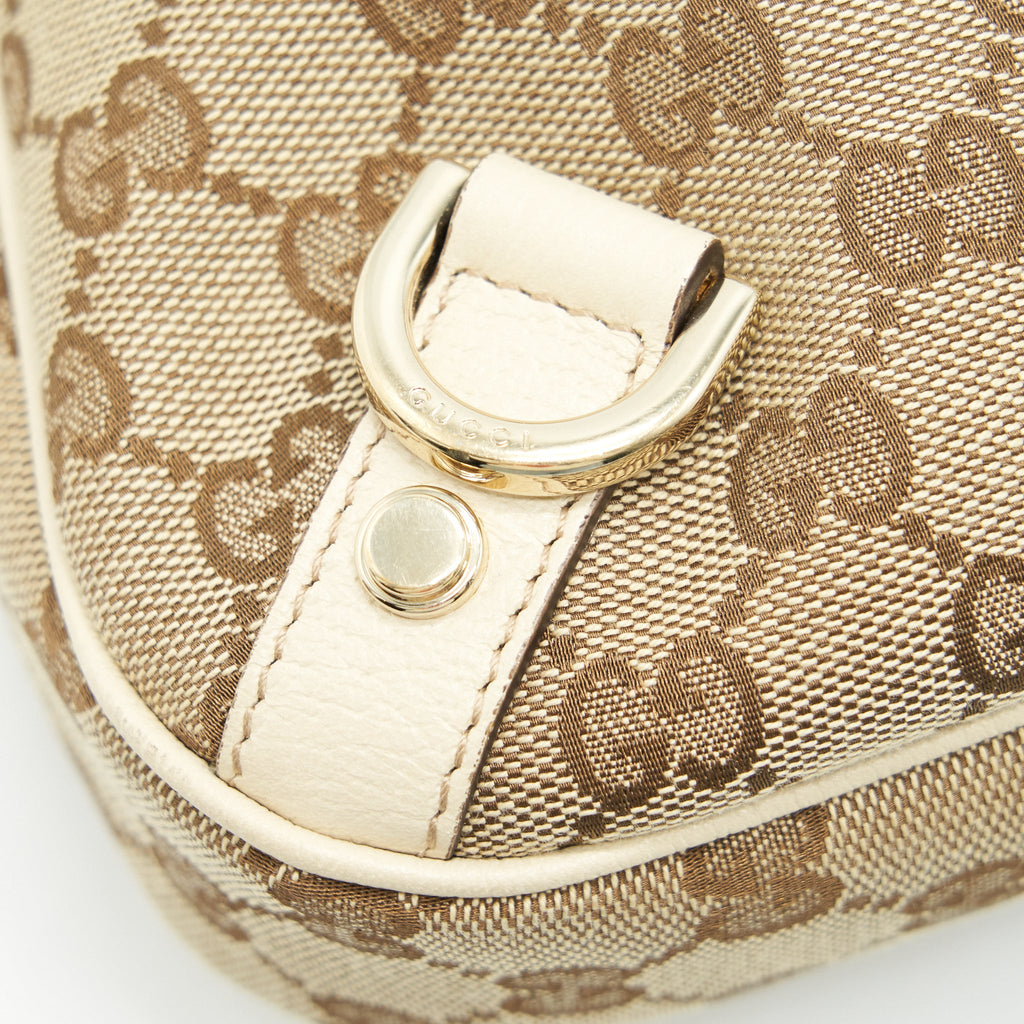 GUCCI ABBEY CANVAS LEATHER SHOULDER BAG