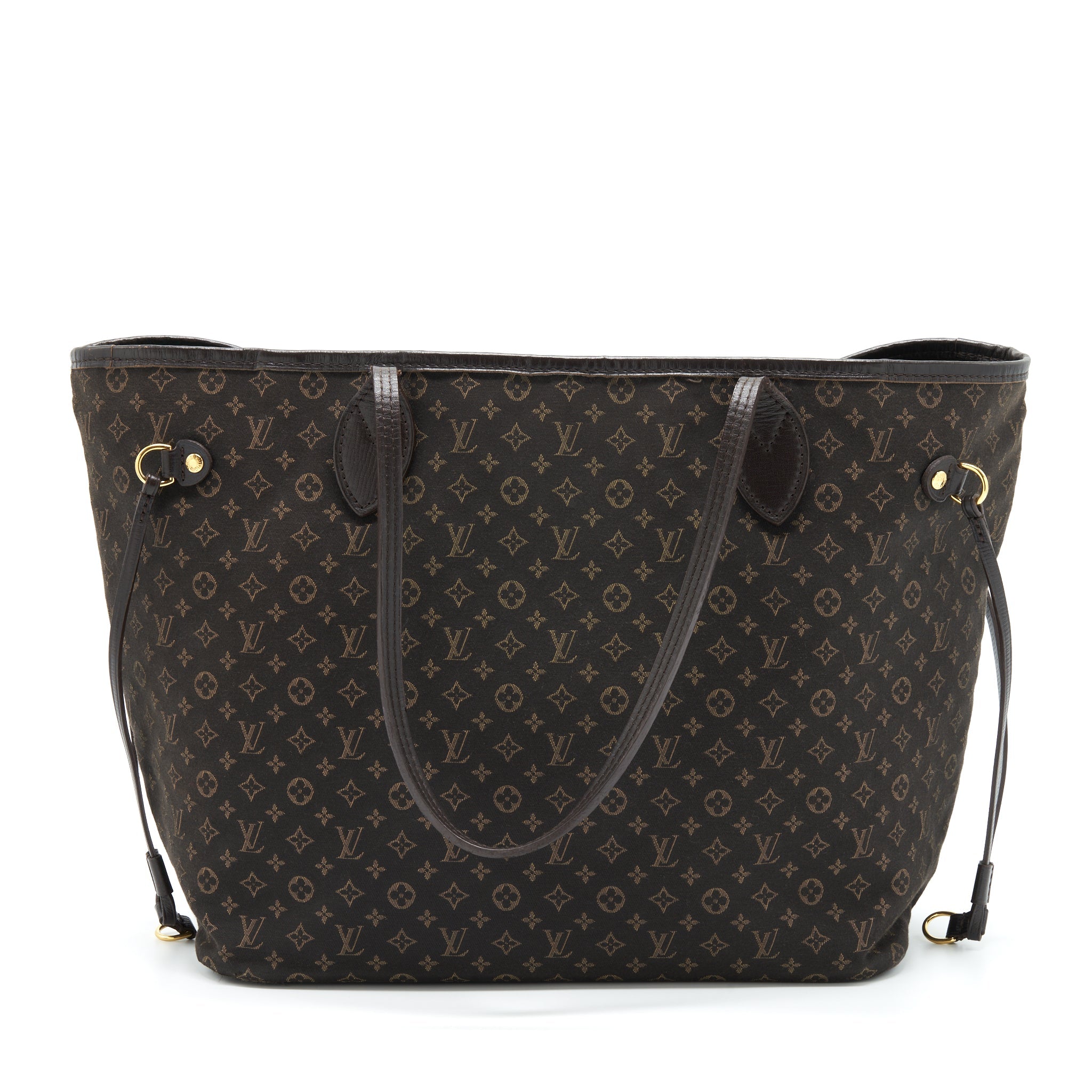 LOUIS VUITTON NEVERFULL MM MONOGRAM FABRIC DARK BROWN GHW