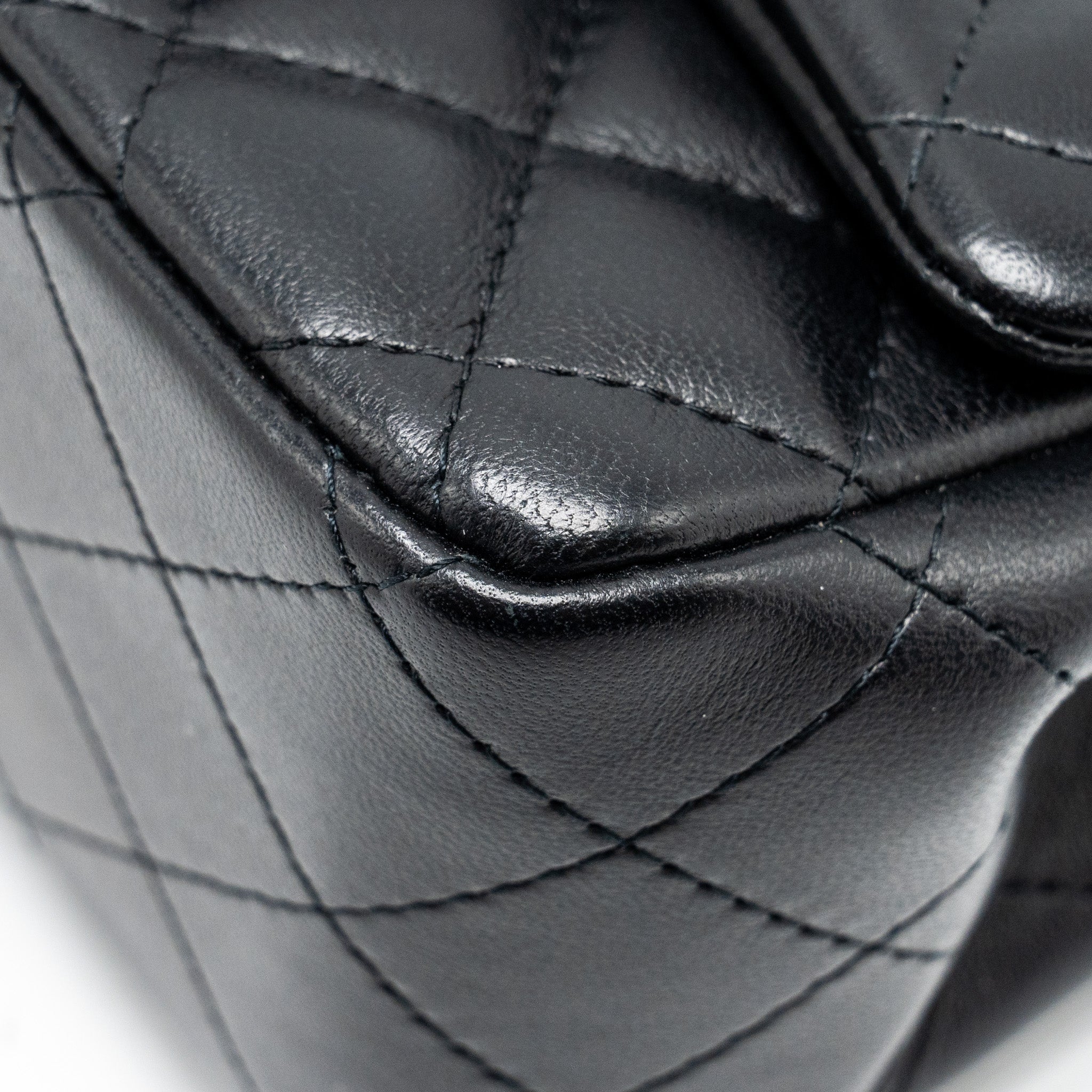 CHANEL MINI SQUARE FLAP BAG LAMBSKIN BLACK LGHW (MICROCHIP)