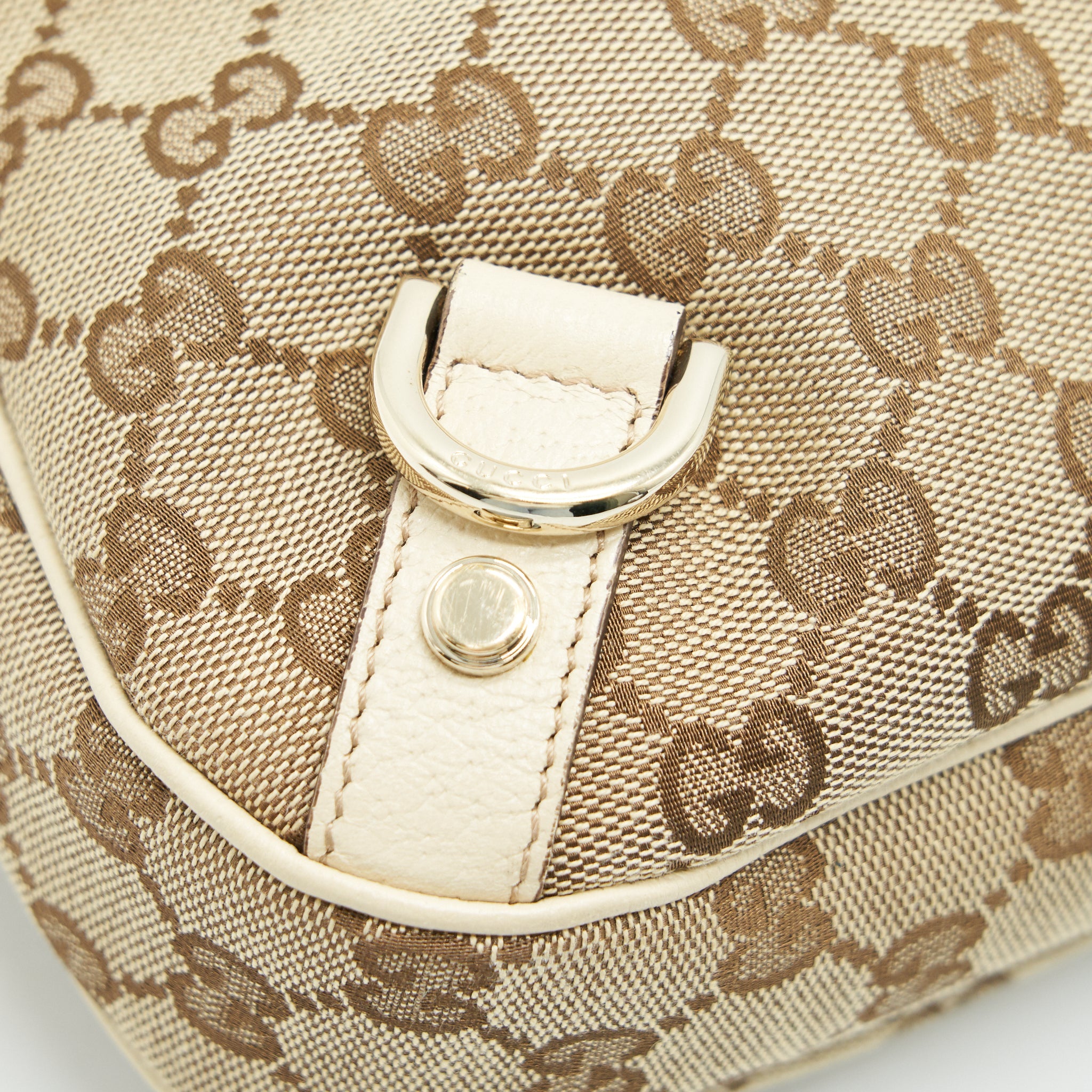 GUCCI ABBEY CANVAS LEATHER SHOULDER BAG
