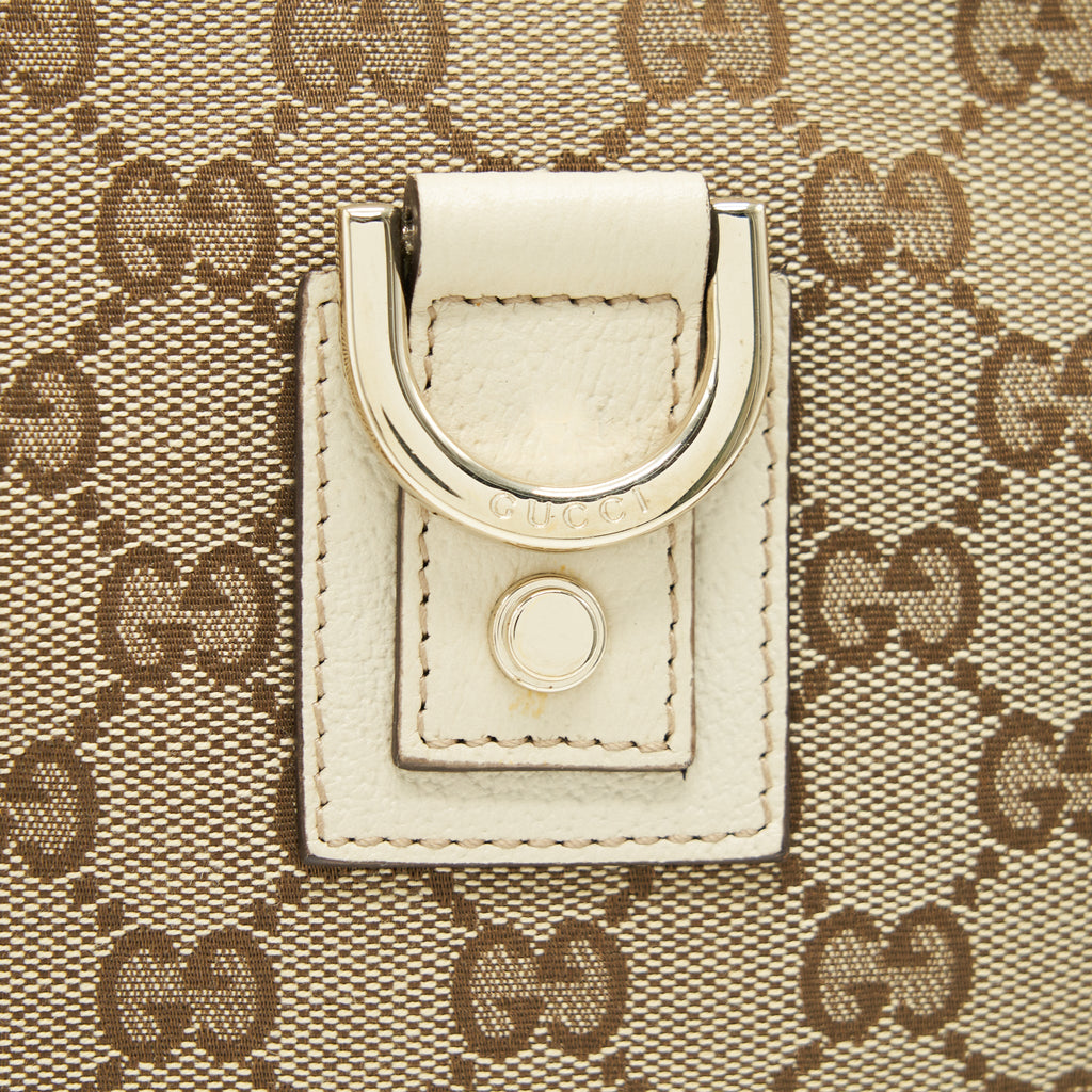 GUCCI ABBEY CANVAS LEATHER SHOULDER BAG
