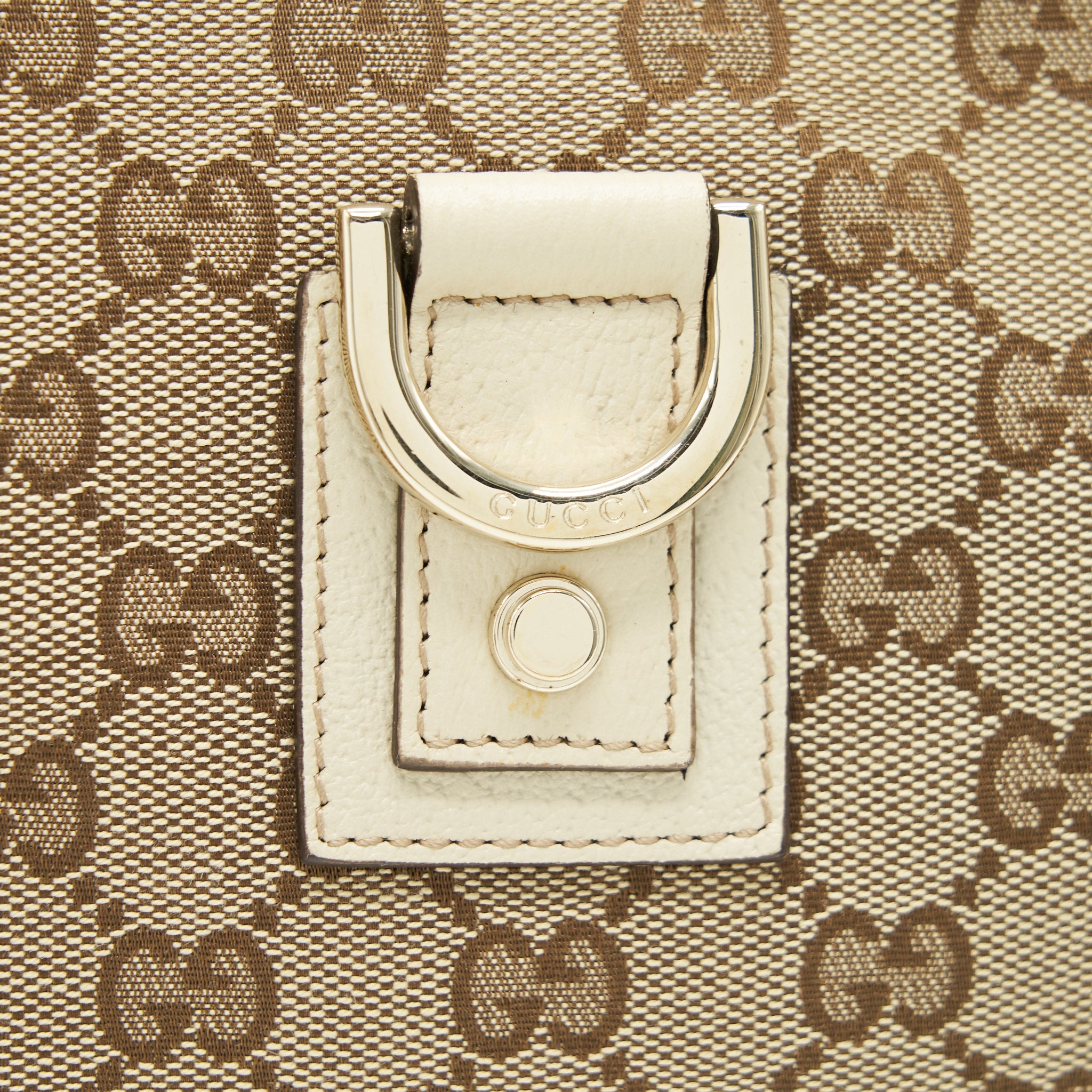 GUCCI ABBEY CANVAS LEATHER SHOULDER BAG