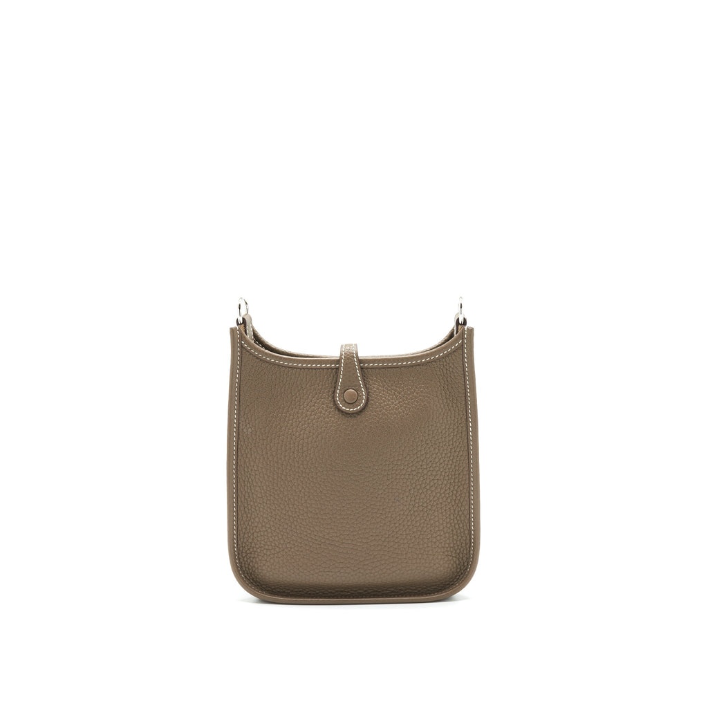 HERMES MINI EVELYNE ETOUPE WITH BLUE NUIT STRAP SHW