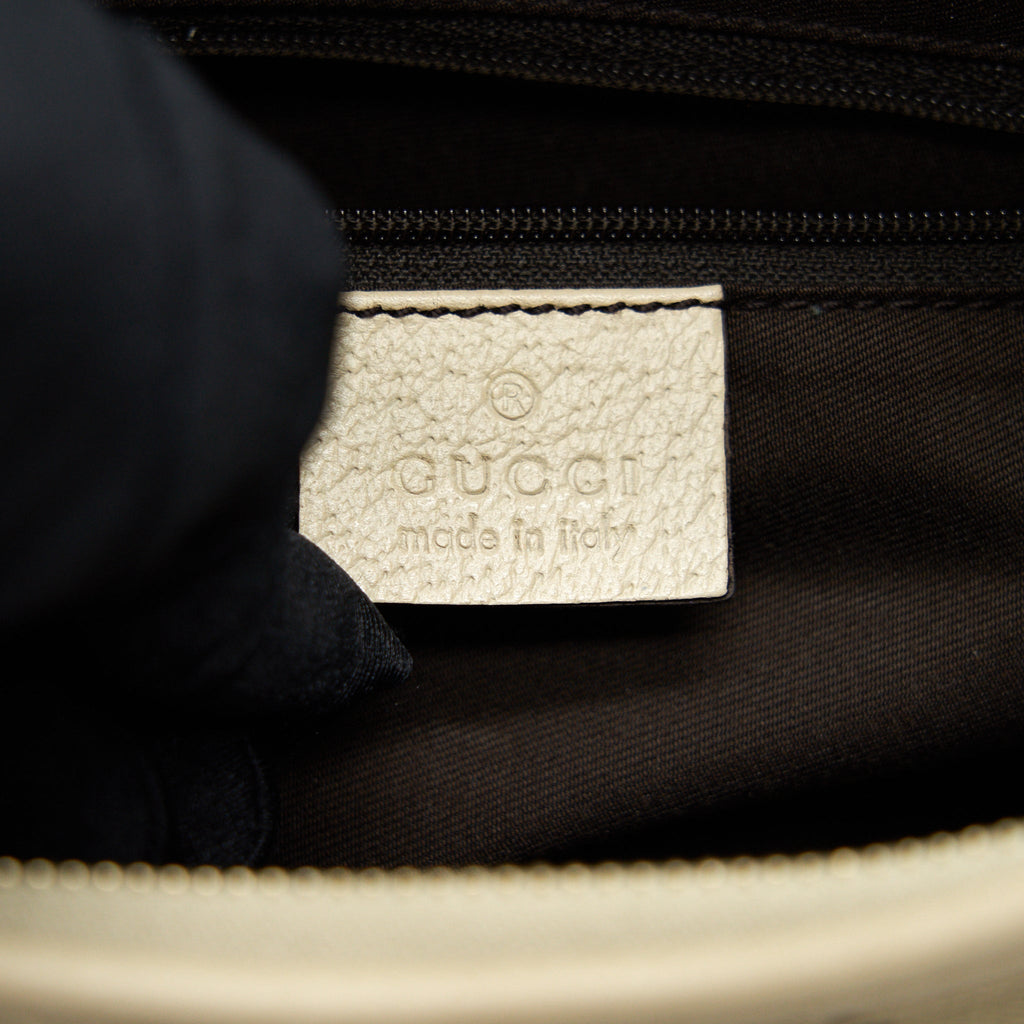 GUCCI ABBEY CANVAS LEATHER SHOULDER BAG