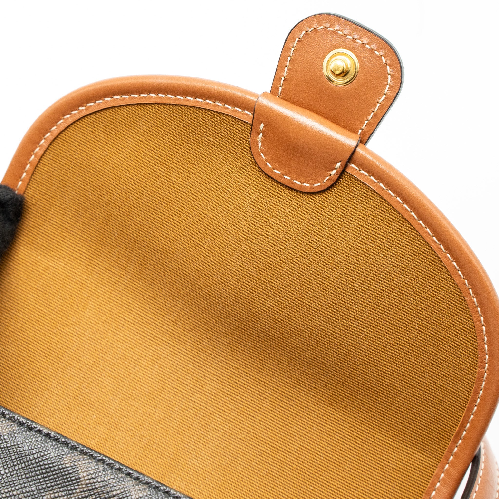 CELINE MINI BESACE IN TRIOMPHE CANVAS/CALFSKIN TAN GHW