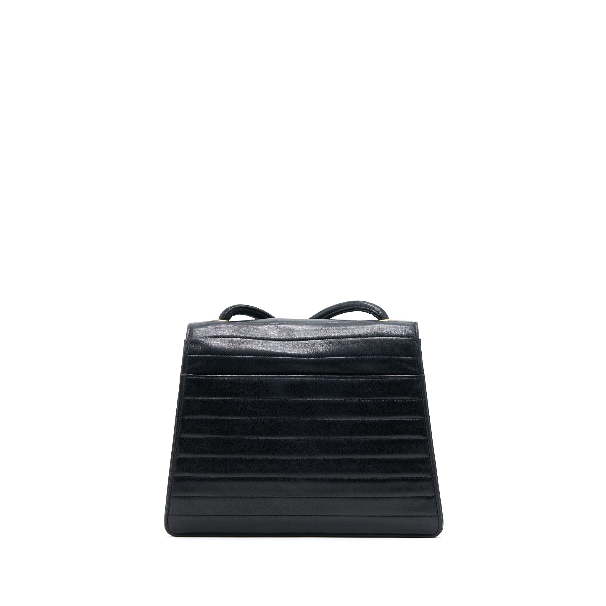 CHANEL VINTAGE KELLY FLAP BAG LAMBSKIN BLACK GHW