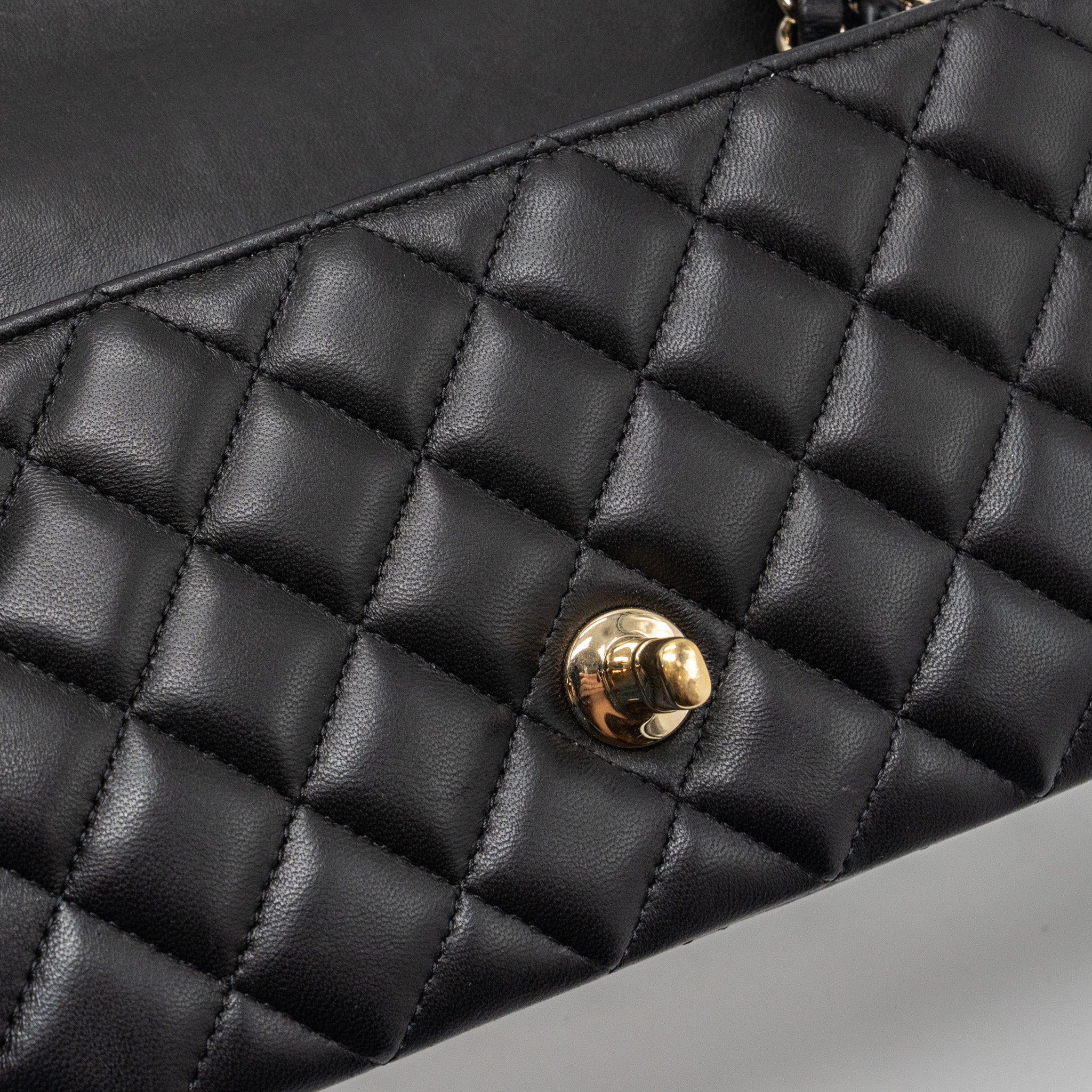 CHANEL CLASSIC MINI RECTANGULAR FLAP BAG LAMBSKIN BLACK GHW