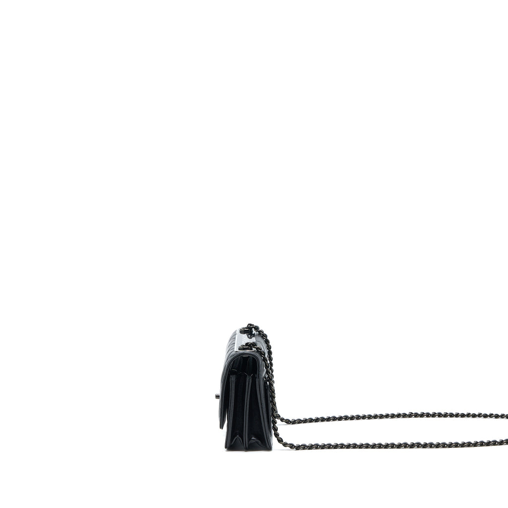 CHANEL SQUARE TRENDY CC WALLET ON CHAIN LAMBSKIN SO BLACK