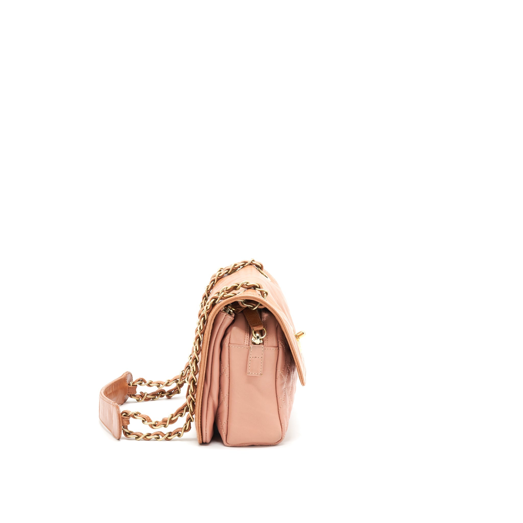 CHANEL QUILTED FLAP SHOULDER BAG PINK