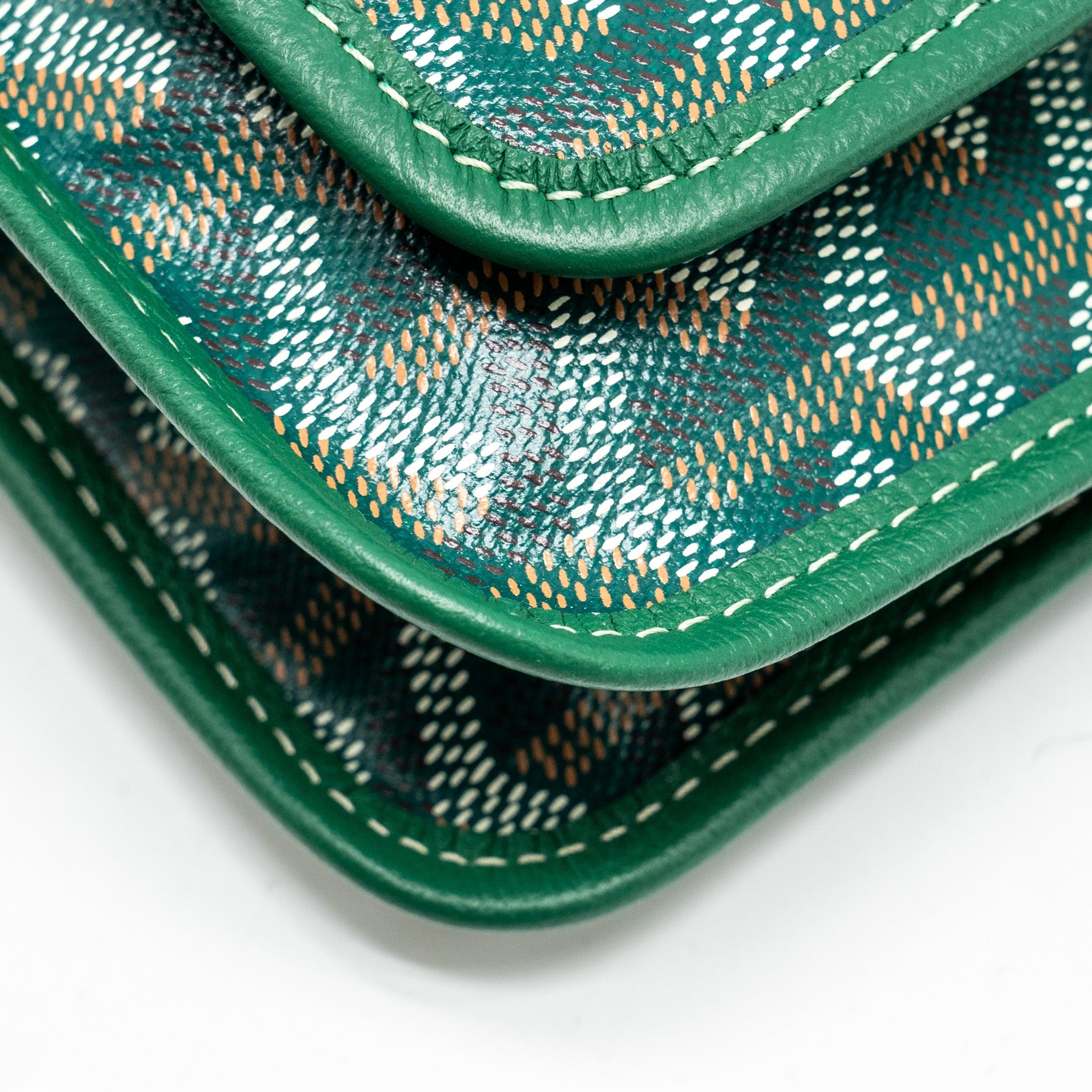 GOYARD PORTEFEUILLE POCHETTE PLUMET GOYARDINE CANVAS VERT SHW