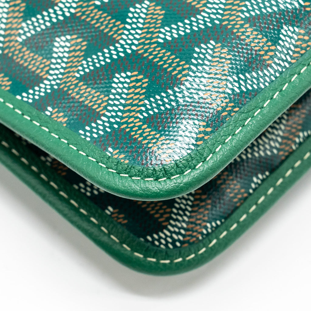 GOYARD PORTEFEUILLE POCHETTE PLUMET GOYARDINE CANVAS VERT SHW