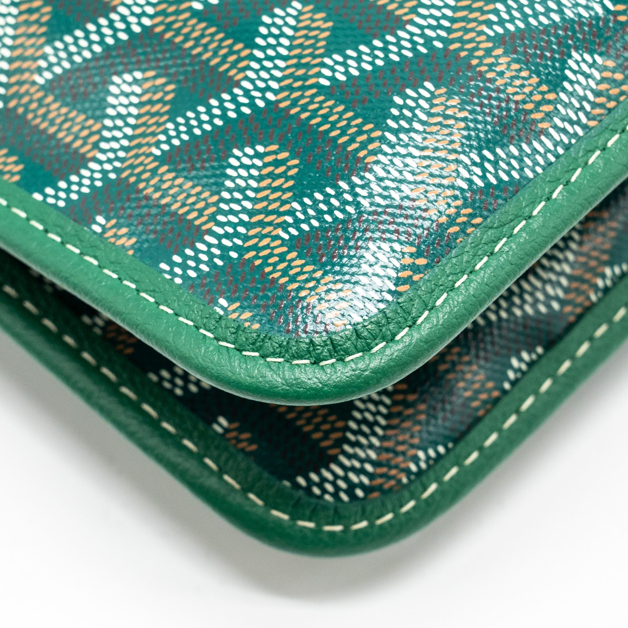 GOYARD PORTEFEUILLE POCHETTE PLUMET GOYARDINE CANVAS VERT SHW
