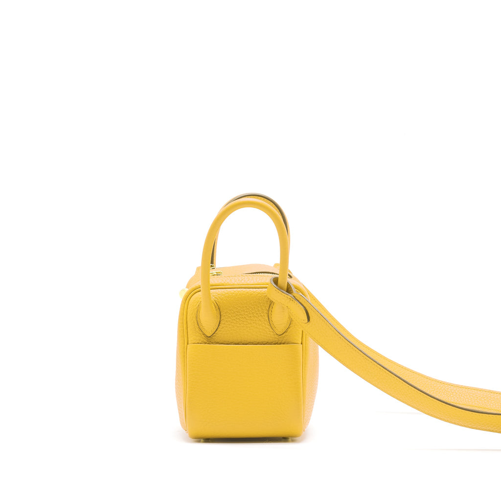 HERMES MINI LINDY 9D JAUNE AMBRE GHW