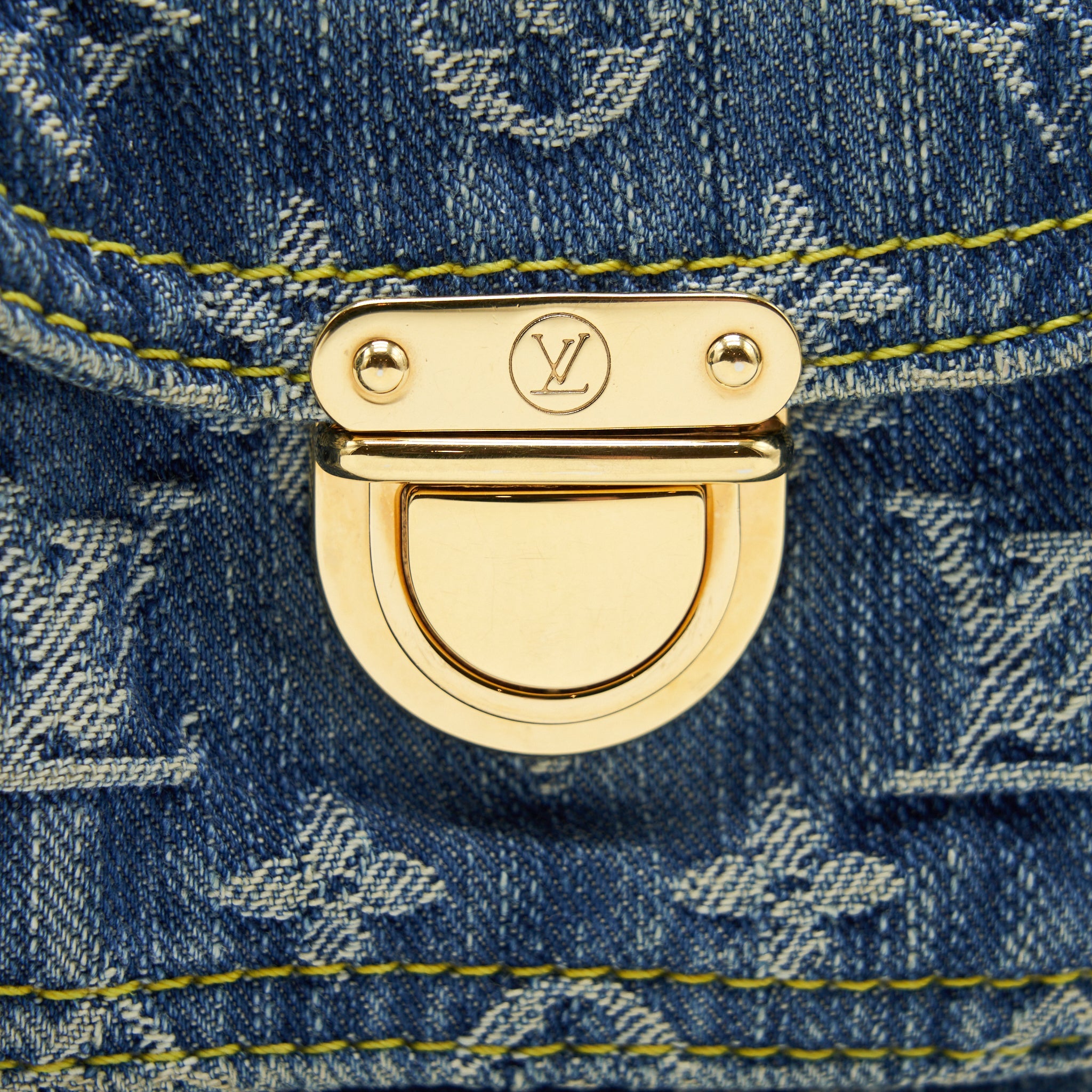 LOUIS VUITTON VINTAGE DENIM CROSSBODY BAG WITH AN EXTRA STRAP GHW