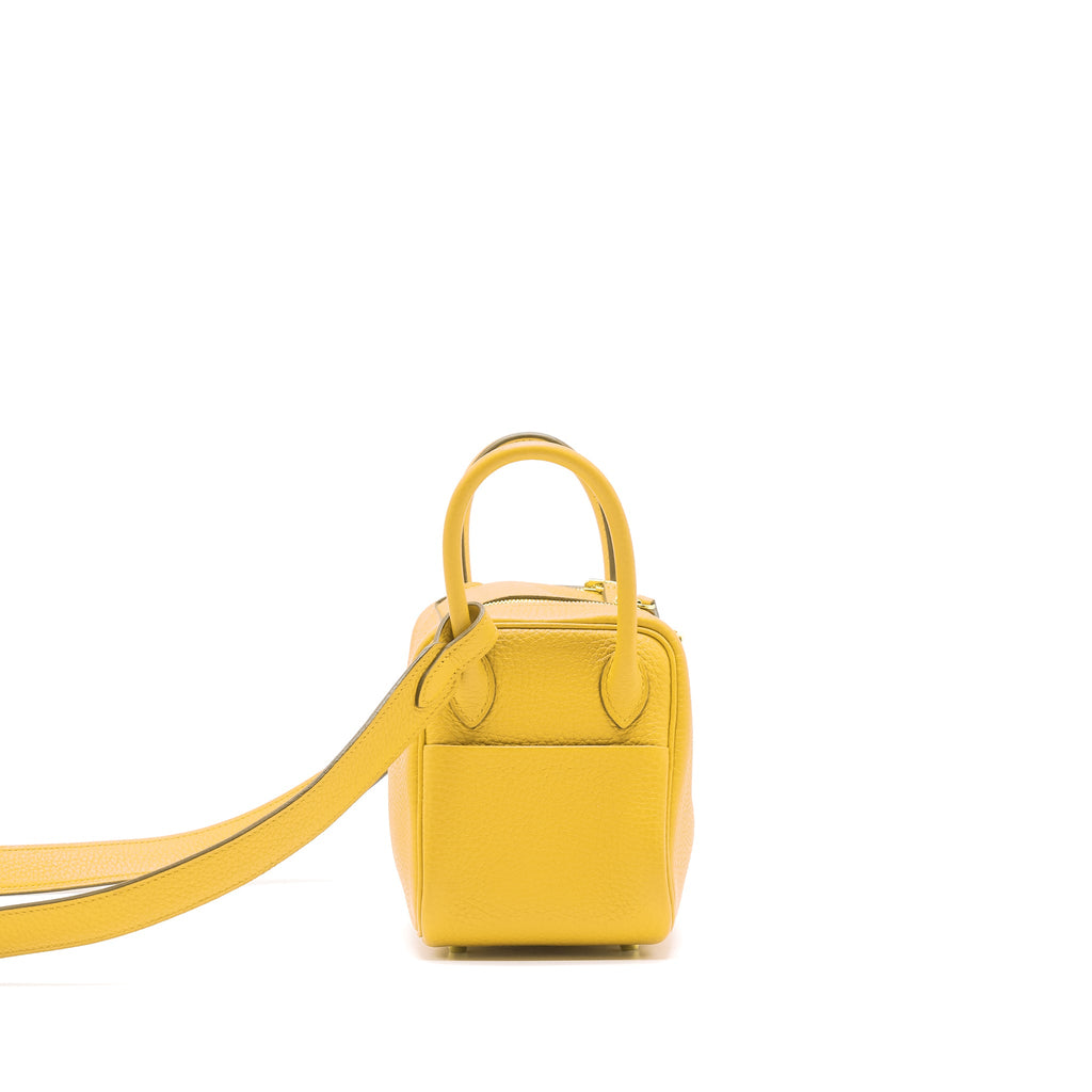 HERMES MINI LINDY 9D JAUNE AMBRE GHW
