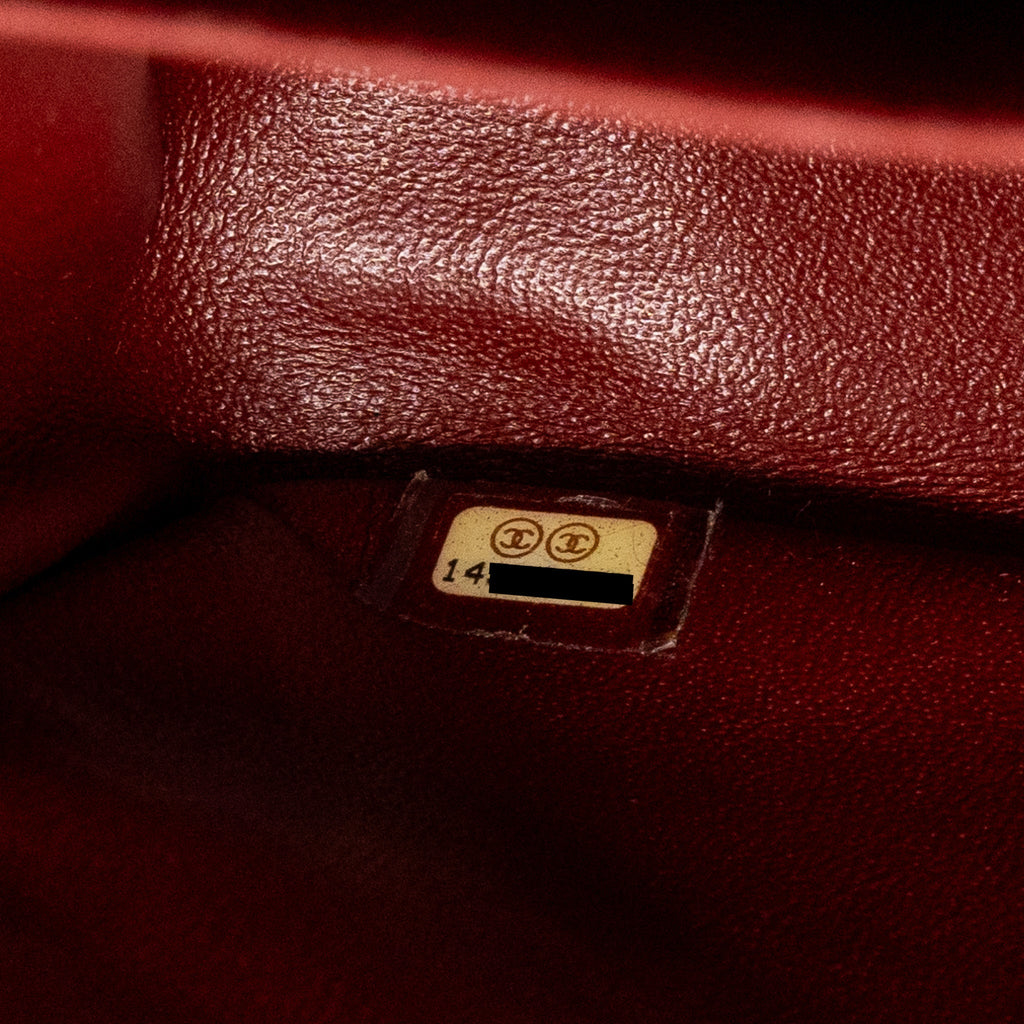 CHANEL CLASSIC JUMBO DOUBLE FLAP BAG CAVIAR DARK RED SHW