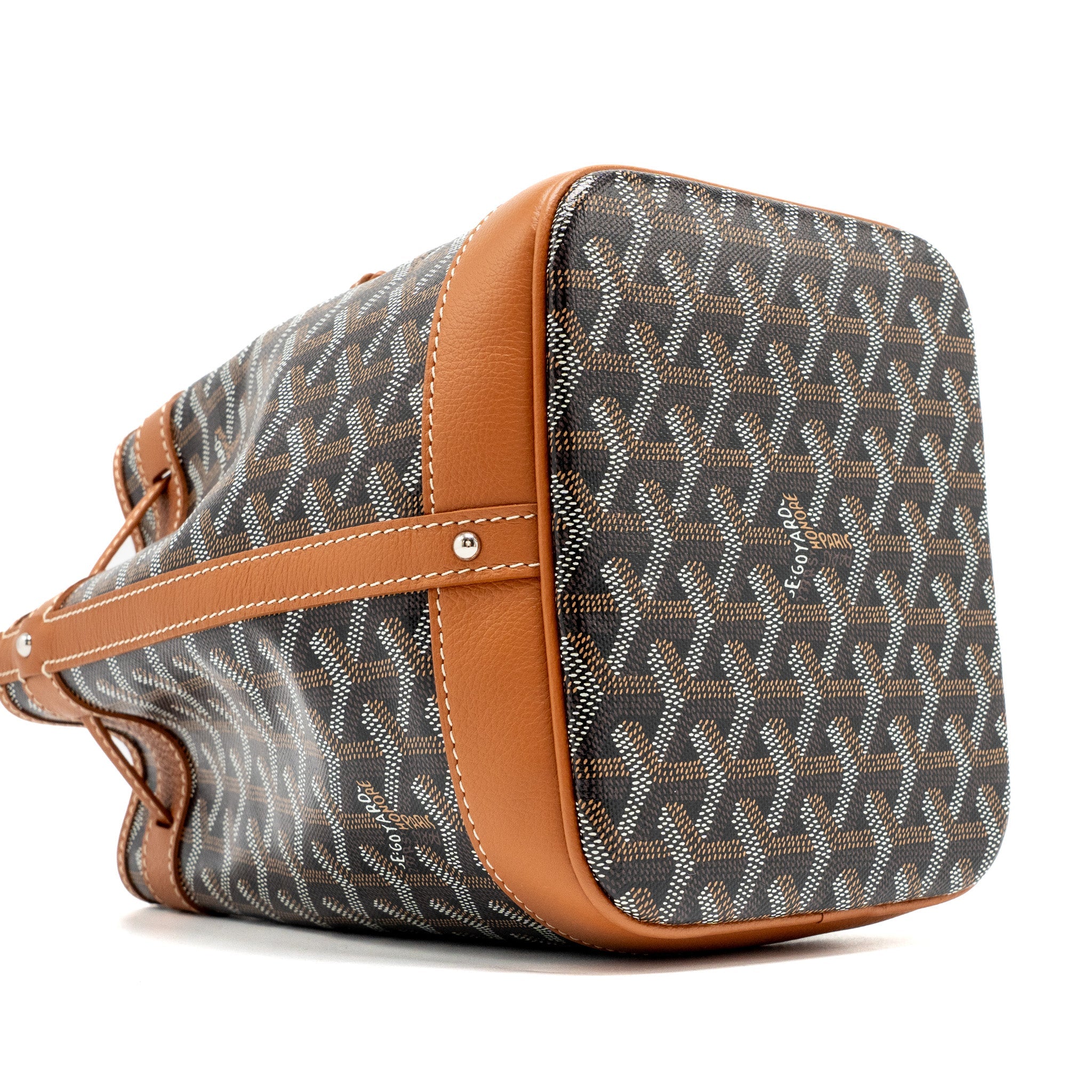 GOYARD PETIT FLOT BUCKET BAG CANVAS / CALFSKIN BROW SHW