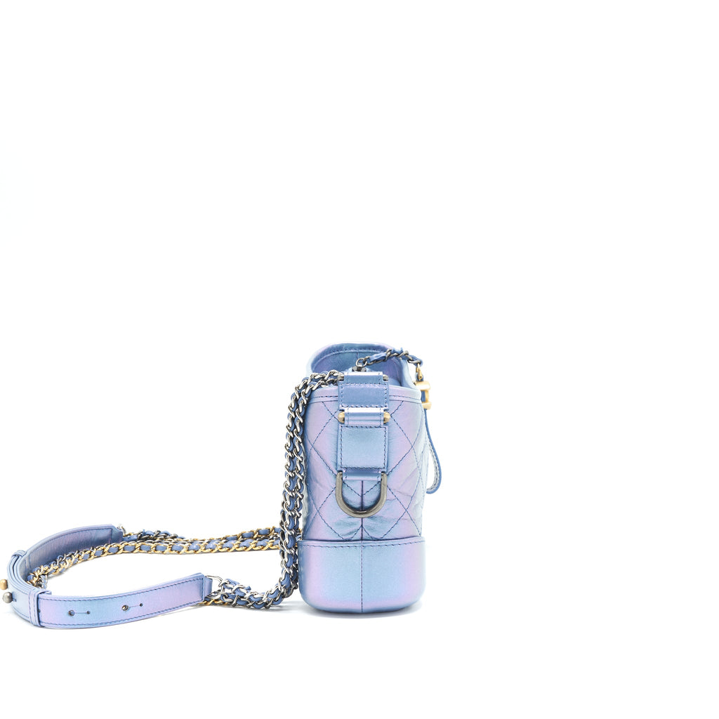 CHANEL SMALL GABRIELLE HOBO BAG IRIDESCENT BLUE