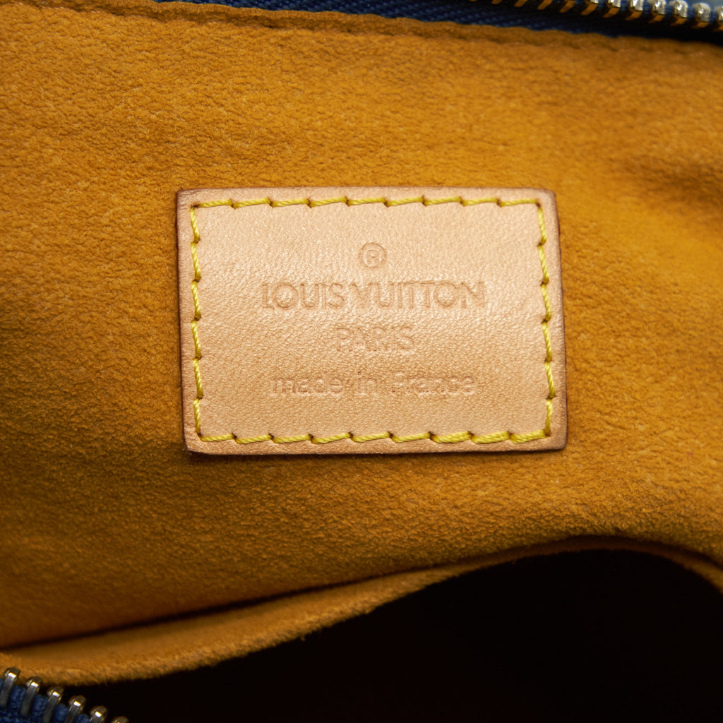 LOUIS VUITTON VINTAGE DENIM CROSSBODY BAG WITH AN EXTRA STRAP GHW
