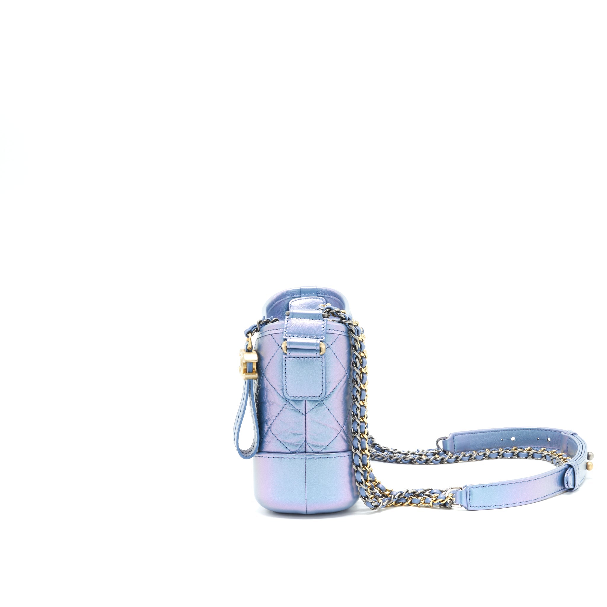 CHANEL SMALL GABRIELLE HOBO BAG IRIDESCENT BLUE