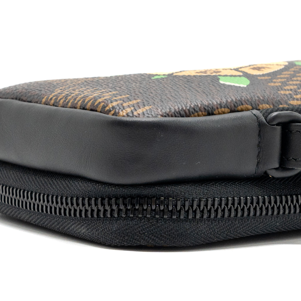 LOUIS VUITTON NIGO DOUBLE PHONE POUCH LIMITED EDITION BLACK HARDWARE