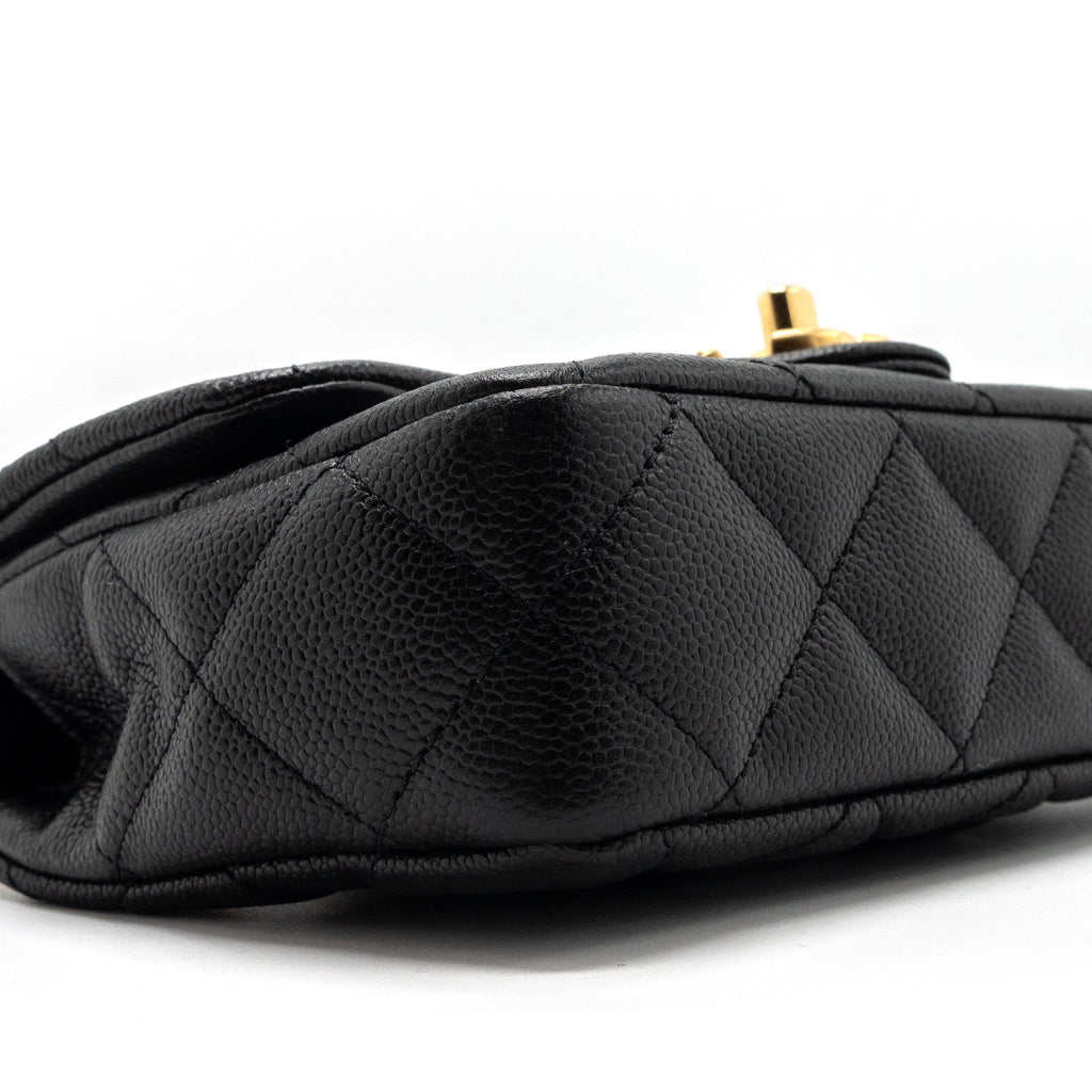 CHANEL 23P MINI COCO LOVE FLAP BAG CAVIAR BLACK BRUSHED GHW(MICROCHIP)