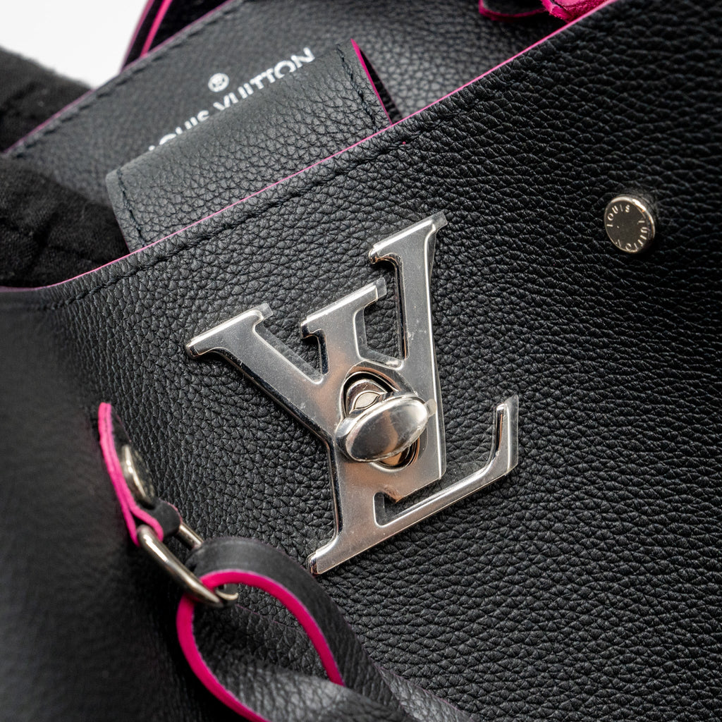 LOUIS VUITTON LOCKME BUCKET BAG CALFSKIN BLACK/PINK SHW