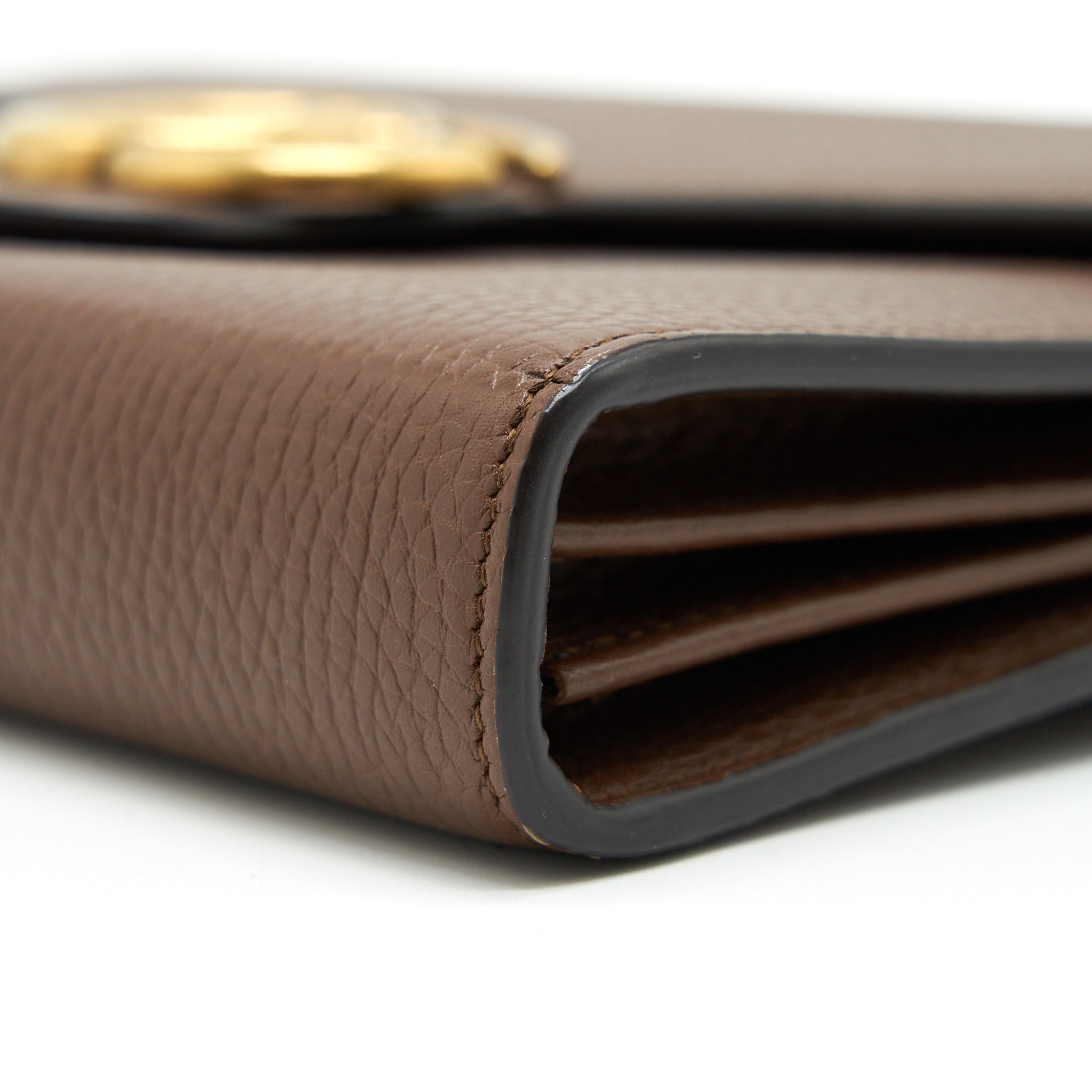 GUCCI GG MARMONT CHAIN WALLETS BROWN