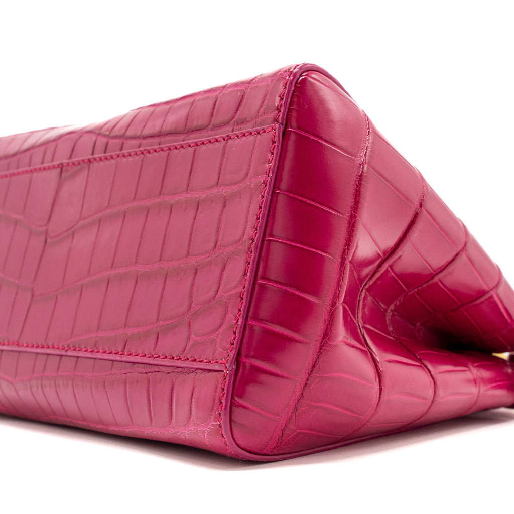 FENDI MINI PEEKABOO BAG CROCODILE PINK GHW