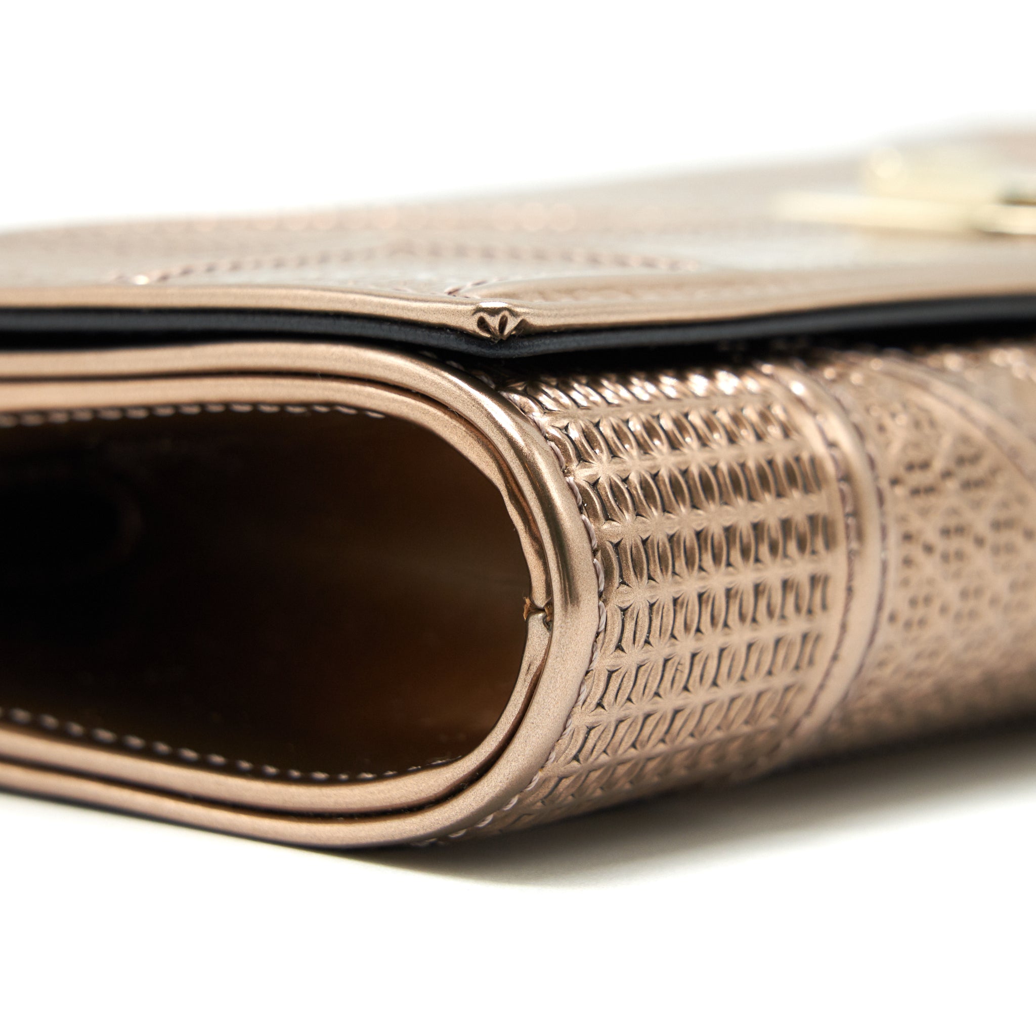 DIOR DIORAMA METALLIC PINK WALLET WITH CHAIN