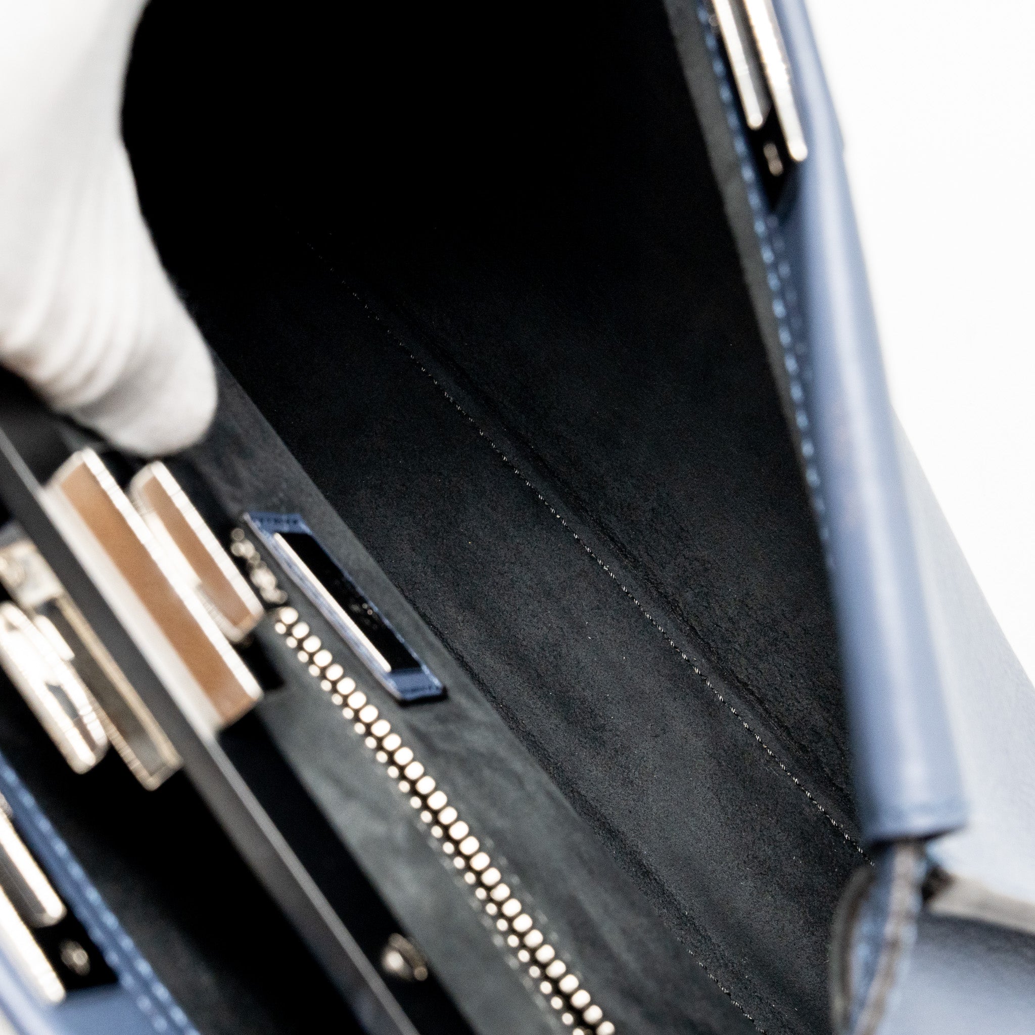 FENDI MEDIUM PEEKABOO CALFSKIN BLUE MULTICOLOUR HARDWARE
