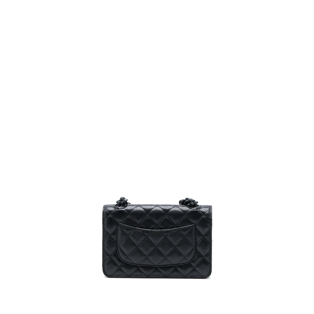 CHANEL QUILTED WALLET ON CHAIN CAVIAR SO BLACK