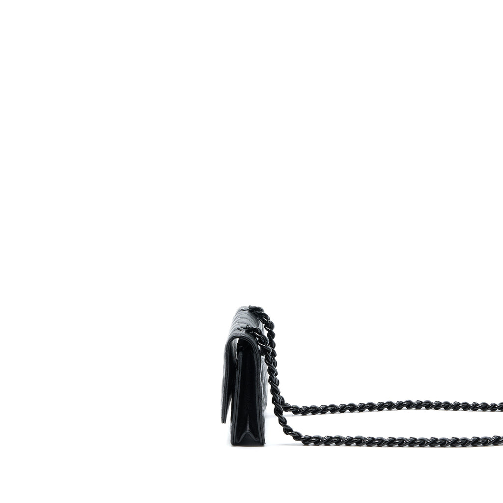 CHANEL QUILTED WALLET ON CHAIN CAVIAR SO BLACK