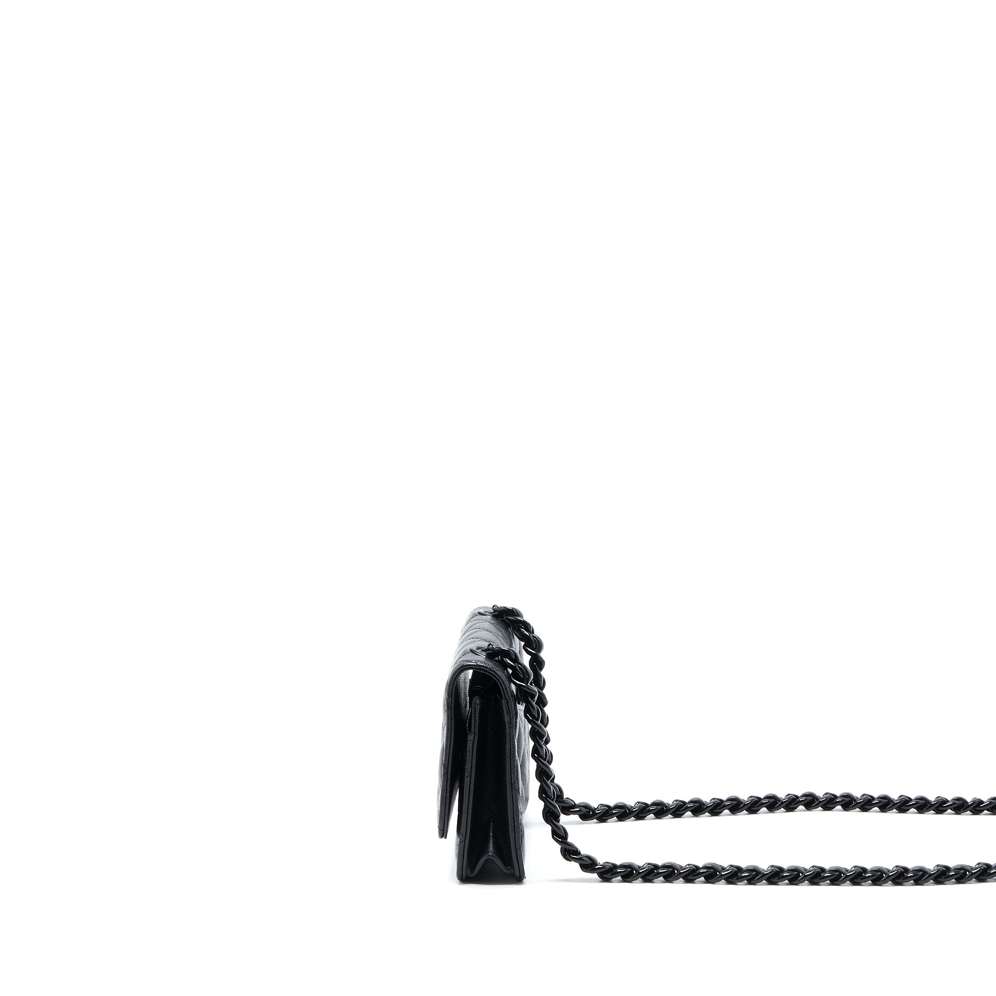 CHANEL QUILTED WALLET ON CHAIN CAVIAR SO BLACK