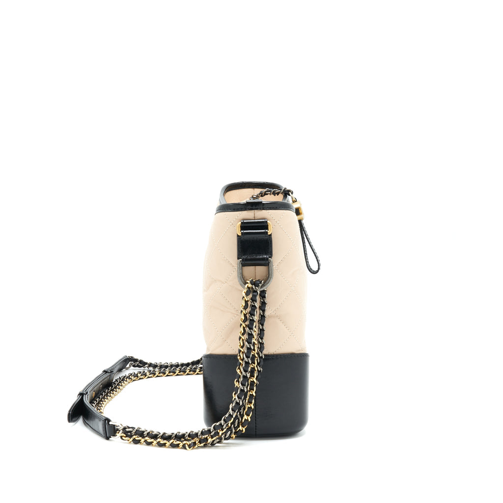 CHANEL GABRIELLE HOBO BAG BEIGE / BLACK