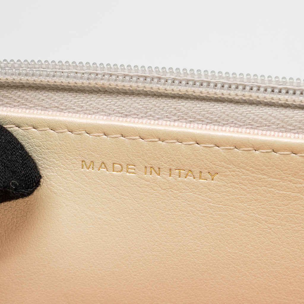 CHANEL WALLET ON CHAIN LAMBSKIN IRIDESCENT IVORY LGHW