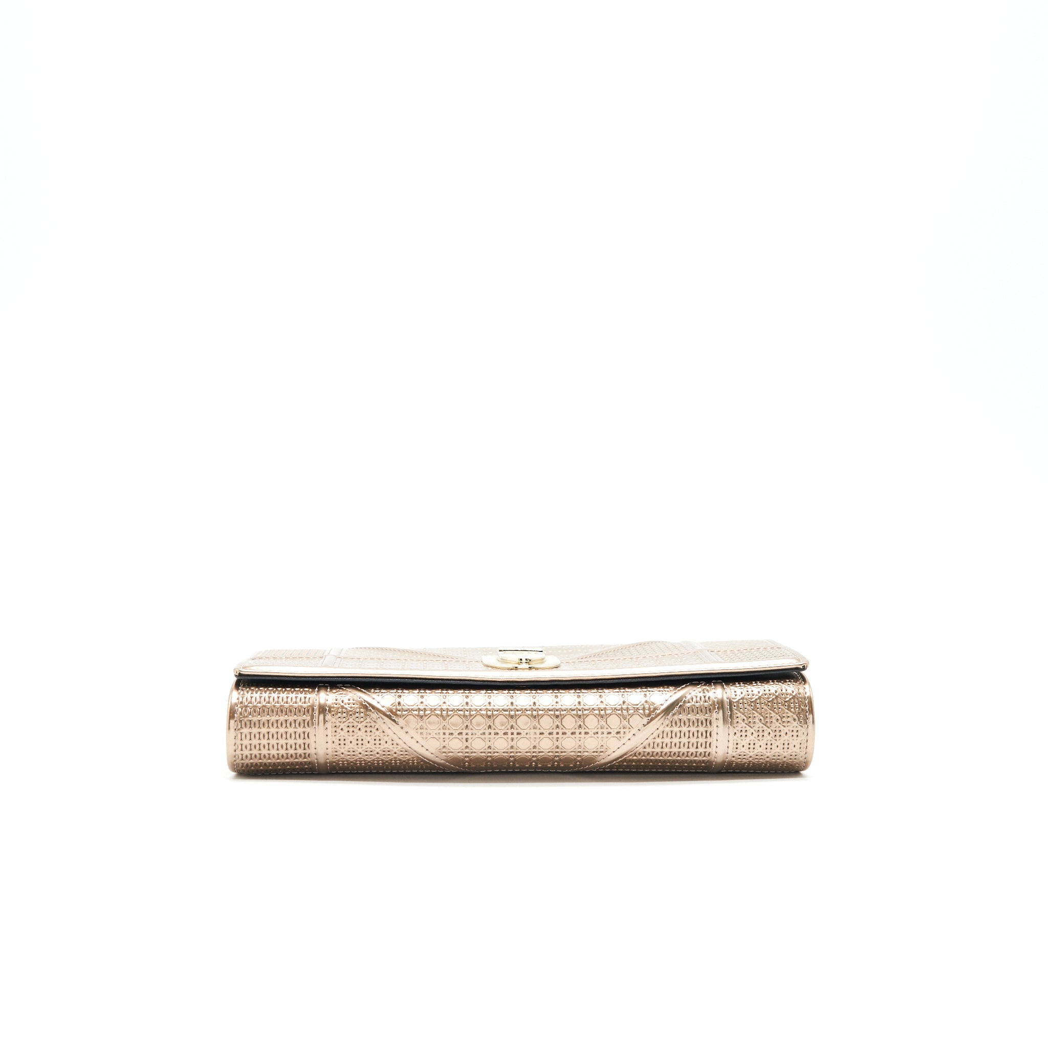DIOR DIORAMA METALLIC PINK WALLET WITH CHAIN
