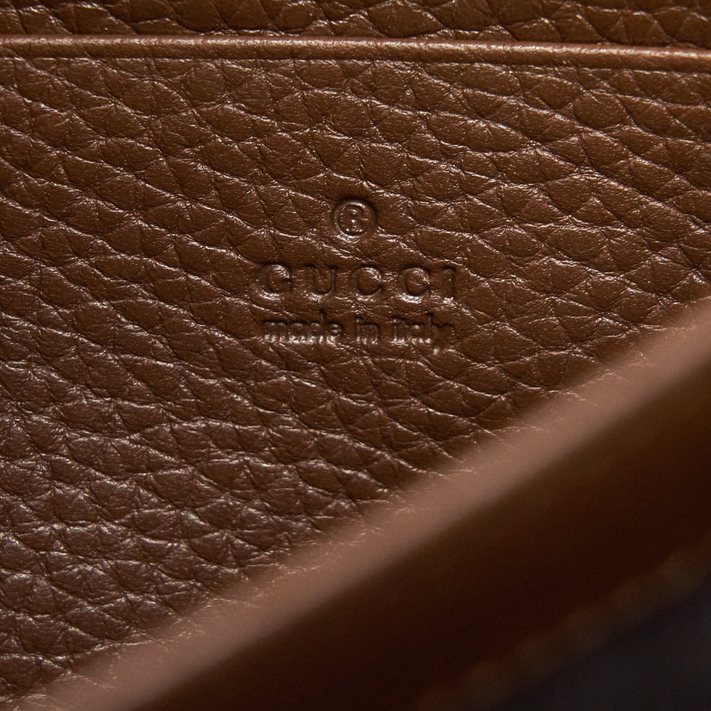 GUCCI GG MARMONT CHAIN WALLETS BROWN